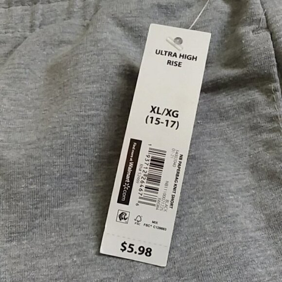 No Boundaries Paper Bag Waist French Terry Knit Short - Picture 6 of 6